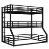 Kumasinova Metal Triple Bunk Bed, Heavy-Duty Steel Bed Frame with Full-Length Guardrails, Noise-Reducing Design for Shared Kids' Rooms/Guest Spaces - 3 of 4
