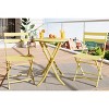 Outdoor 3 Piece Patio Bistro Set, Folding Patio Furniture with 1 Table and 2 Chairs, Outdoor Bistro Set for Balcony, Porch, Garden (Yellow) - 2 of 4