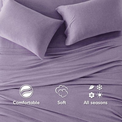 Purple Queen Jersey Knit Cotton Blend Sheet Set