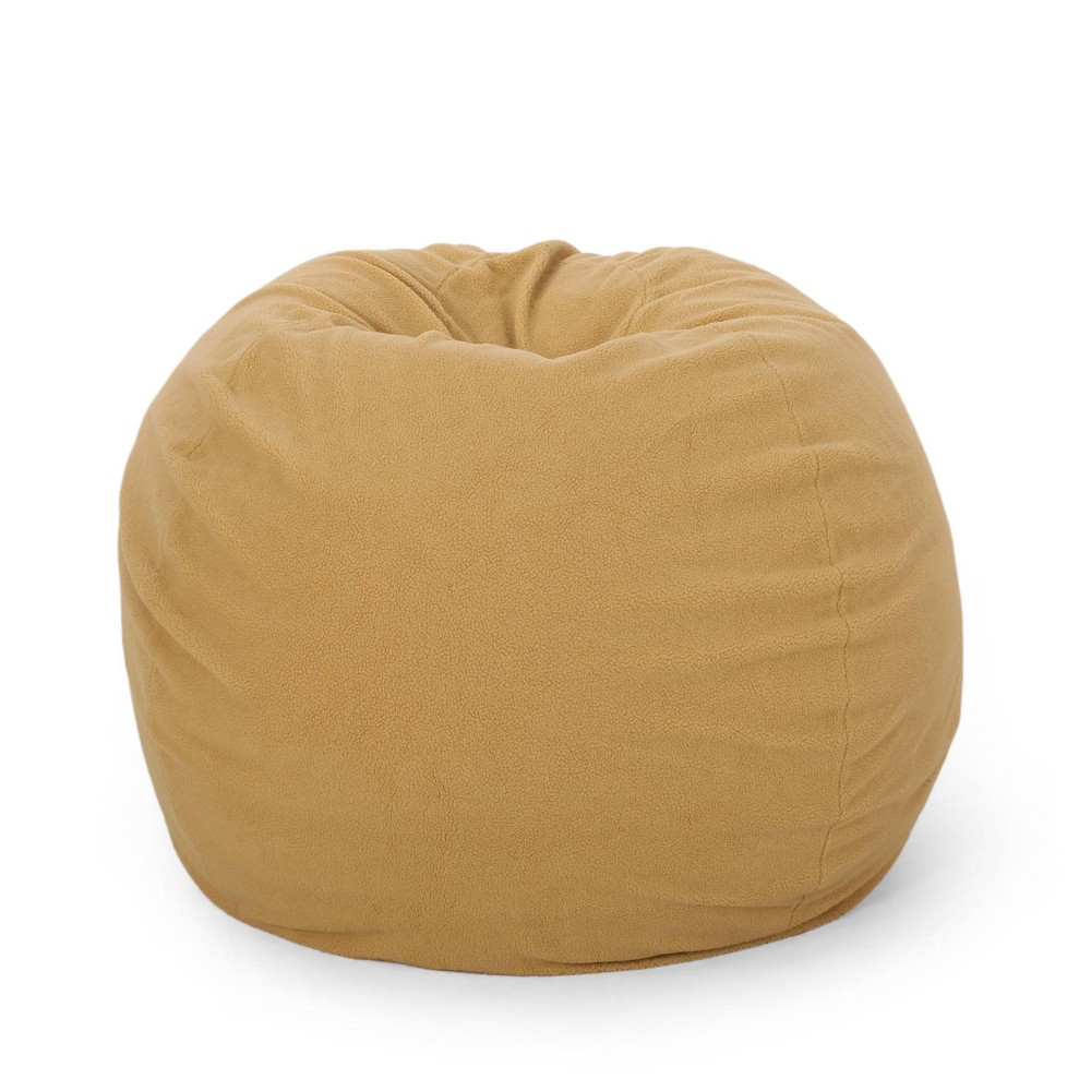 5' Newalla Modern Shearling Bean Bag Yellow - Christopher Knight Home
