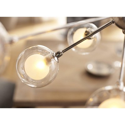 Celestial Chrome Sputnik 30" Chandelier with Frosted Glass Lights