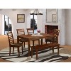 HomeStock 6-Piece Rectangle Mahogany Finish Solid Wood Top Dining Table with 1 Bench, 4 Chairs - 2 of 4