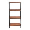 Storied Home Saratoga Rustic Solid Wood and Metal 4 Shelf Open Storage Bookshelf, Warm Walnut Finish - 3 of 4