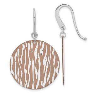 Black Bow Jewelry 29mm Cognac Animal Print Disc Dangle Earrings in Sterling Silver - 1 of 3