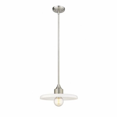 14" Brushed Nickel Glass LED Indoor/Outdoor Pendant Light