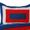Slickblue Full/Queen Quilt Set, Vermicelli-Quilted TC Fabric, Machine Washable, 4 Color Options, 90.5"x90.5", 3PC - 3 of 4