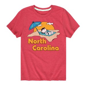 Boys' - Peanuts - North Carolina Sunbathing Lucy Short Sleeve Graphic T-Shirt - 1 of 4