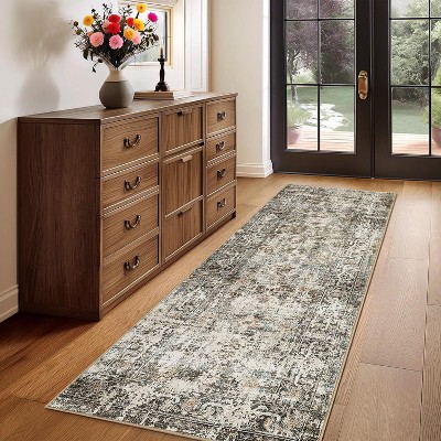 Large Boho Area Rug Soft Farmhouse Indoor Floor Carpet Washable Traditional Rugs for Bedroom Dining Room