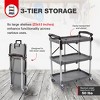 Elevon Aluminum Service Push Cart Portable Utility 3 Tier Collapsible Shelving Unit with Wheels for Home Office Organization, Gray - 2 of 4