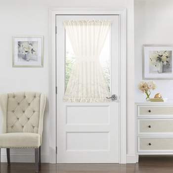 Kate Aurora Luxurious Batiste Sheer French Door Curtain Panel With Tieback