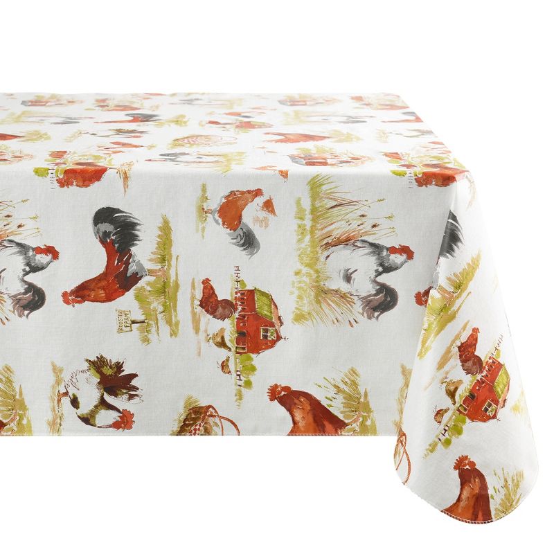 Vintage Rooster Farm Printed Vinyl Indoor/Outdoor Tablecloth - Elrene Home Fashions, 2 of 5