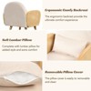 Modern Dining Chairs Set of 1, Upholstered Foam Seat & Rattan Armrests, Metal Legs - Accent Chair for Kitchen, Restaurant, Living Room, Office - 4 of 4