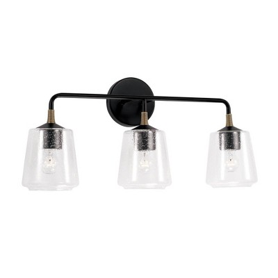 Capital Lighting Amara 3 - Light Vanity in  Matte Black/Brass