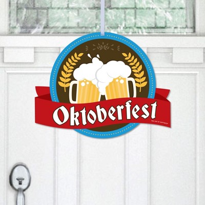 Big Dot of Happiness Oktoberfest - Hanging Porch Beer Festival Outdoor Decorations - Front Door Decor - 1 Piece Sign