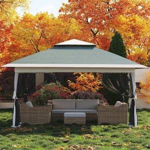 Jojoka 12x12 Pop Up Gazebo with Mosquito Netting,Outdoor Gazebo with 4 Sandbags & Wheeled Bag for Backyard - 1 of 4