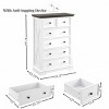 SEVOBAL Utility Storage Cabinets 6 Drawer Dresser with Rustic Modern Design and Spacious Storage for Bedroom, White, 31.5"*15.75"*47.64" - 2 of 4