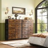 Aoibox Tall 12 Drawer Fabric Dresser Chest for Bedroom Closet Storage Organizer with Steel Frame Rustic Brown Wood Grain - 2 of 4