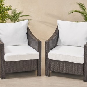 Christopher Knight Home Antibes Outdoor Water Resistant Fabric Club Chair Cushions (Set of 2) - 1 of 4