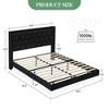 COZONY Floating Bed Frame with Upholstered Headboard and Ambient Lighting, Modern Platform Bed with Wood Slat Support - 2 of 4