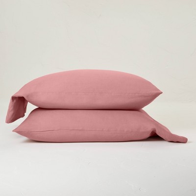 Photo 1 of 100% Washed Linen Solid Pillowcase Set - Casaluna™