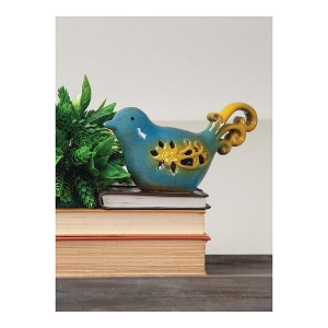 Swirl Tail Birds for Home Decor – Ceramic Pair by 8.27 inch Manual Woodworkers and Weavers - 1 of 3