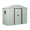 6 feet x 5 feet outdoor metal storage shed with windows, garden sunshade, and lockable sliding doors for use in courtyards, lawns, and backyards - 2 of 4