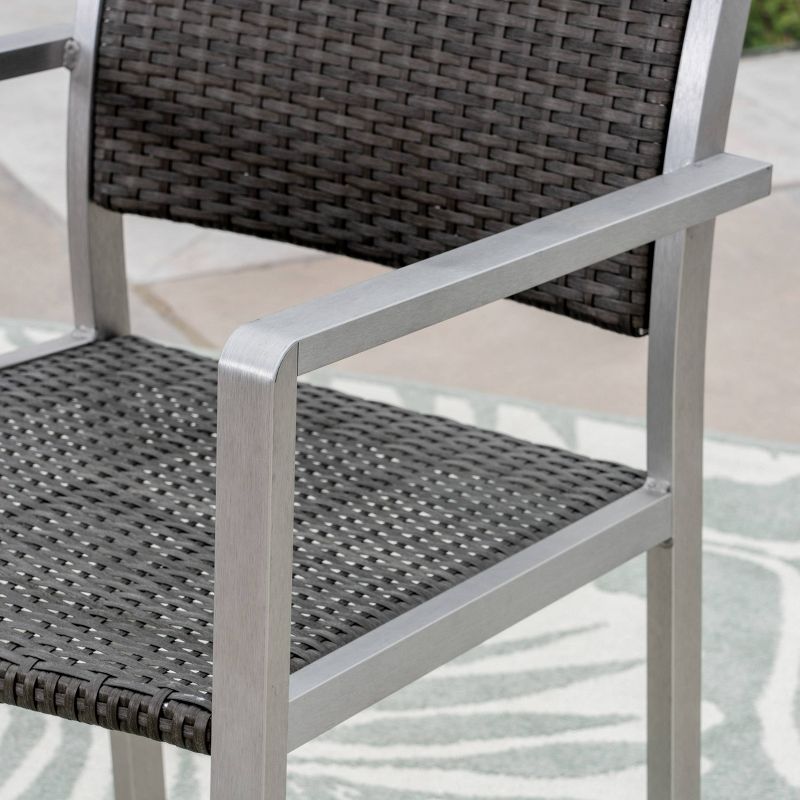 Cape Coral 11pc Aluminum Patio Collection - Silver/Natural/Khaki - Christopher Knight Home, 4 of 9