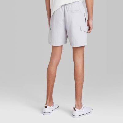 Men's Woven Cargo Shorts 6.5" - Original Use™ Gray M: Drawstring Waistband, Back Pocket