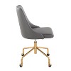 TiramisuBest Contemporary Adjustable Grey Faux Leather Office Chair, 360¡ã Swivel, Armless - 2 of 4