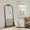 MAYEERTY Full-Length Mirror Iron Carved Right Angle Arch Black 68x29x1in No Stand - 4 of 4