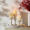 MOEPISY 8 Pcs Farmhouse Wood Candle Holders with Pillar Candles Set - 2 of 4