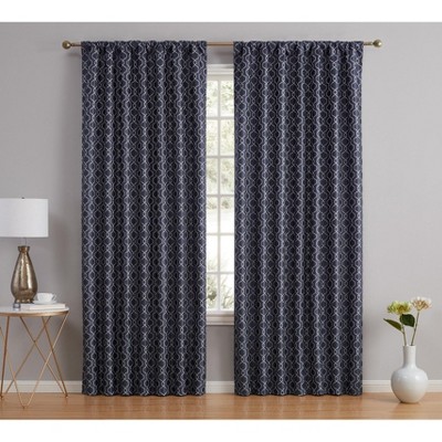 HLC.ME Franklin Moroccan 100% Complete Blackout Heavy Thermal Insulated Rod Pocket Back Tab Curtain Panels, Set of 2