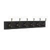 Wall Hook Rail-Mounted Hanging Rack with 6 Hooks-Entryway, Hallway, or Bedroom-Storage Organization for Coats, Towels, Bags by Hastings Home (Black) - image 4 of 4