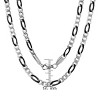 Steeltime 24" Men's two tone stainless steel figaro chain necklace. Color Option: Black, Gold - 3 of 4