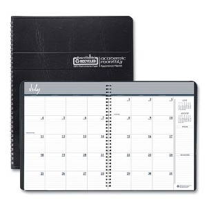 Academic Year 14-Month Recycled Ruled Monthly Planner, 11 x 8.5, Black Cover, 14-Month (July to Aug): 2024 to 2025 - 1 of 4