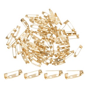 Unique Bargains Durable Multipurpose Iron Badge Brooch Pin Backs Safety Clasp 60 Pcs - 1 of 4