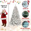 Flocked Artificial Christmas Tree with PVC Branches, Pine Cones, Warm White LED Lights, Fireproof Material, Hinged Foldable Design with Sturdy Base - 2 of 4