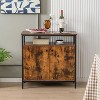 Yukimo 31.5" 2-Door Buffet Cabinet with Shelves and Cable Management Holes, Industrial Style Storage Cabinet - 2 of 4