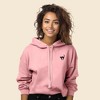 Dalix Black Cat Embroidered Fleece Cropped Hoodie Cold Fall Winter Women - 2 of 4