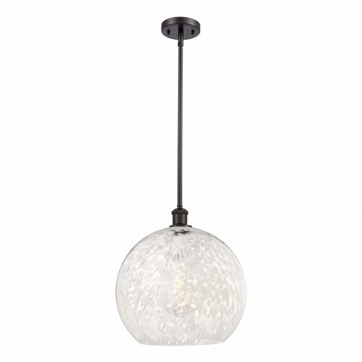 White Mouchette - 1 Light Stem Hung Pendant In Modern Style-16.63 Inches Tall and 13.75 Inches Wide