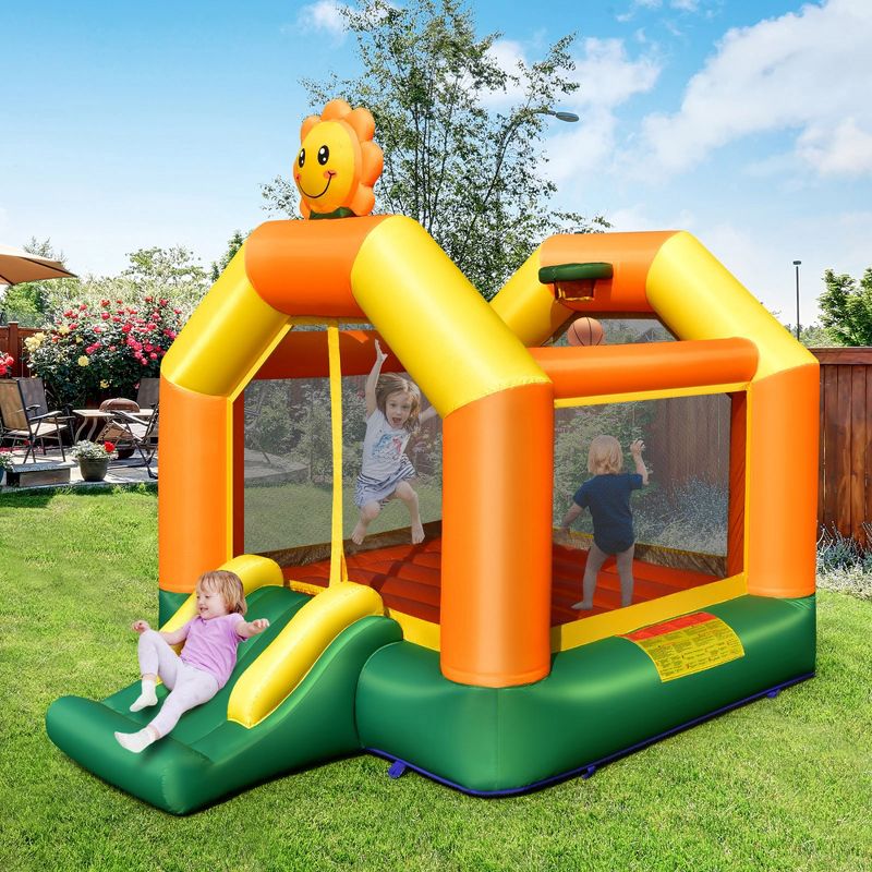 Costway Inflatable Bounce Castle Jumping House Kids Playhouse w/ Slide & 480W Blower, 3 of 11