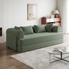 TIRAMISUBEST 78.7 inch Convertible Sleeper Sofa Bed Chenille Floor Lounge Couch with Cylindrical Pillow Side Pocket - 3 of 4