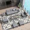 Heynemo Aluminum Patio Furniture Set with Fire Pit Table, 7 Pieces Modern Outdoor Conversation Set with Ottomans and Coffee Table - 4 of 4