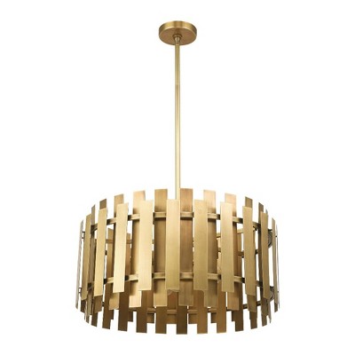Natural Brass 6-Light Modern Pendant Chandelier