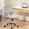 NicBex Office Chair with Height Adjustable Modern Button Tufted Computer Chair with Armrests, 5 Casters, Teddy Fleece for Office, Study - 2 of 4