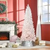 SEVOBAL Artificial Trees 6-Foot Pencil Christmas Tree with Steel Base for Modern Home Holiday Decor, Pink, 28.8"*28.8"*70.8" - 2 of 4