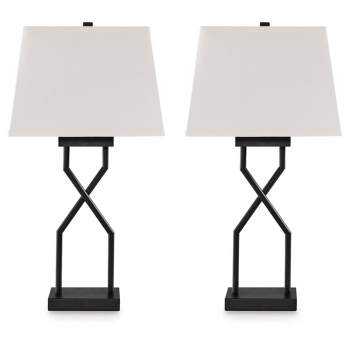 Signature Design by Ashley (Set of 2) Brookthrone Table Lamps Black/Gray
