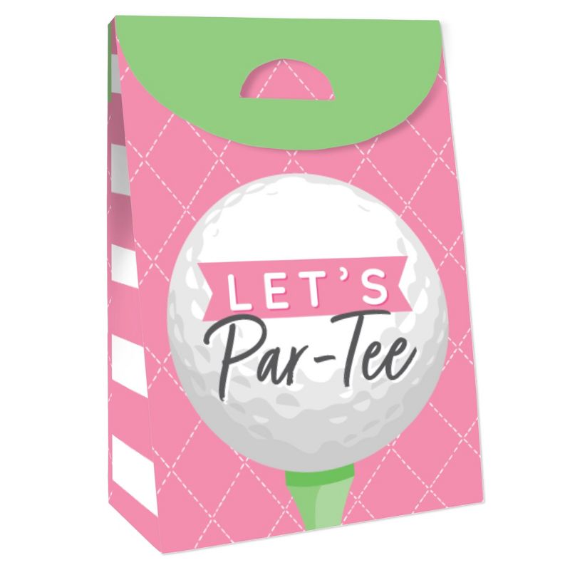 Big Dot of Happiness Golf Girl - Pink Birthday Party or Baby Shower Gift Favor Bags - Party Goodie Boxes - Set of 12, 3 of 9
