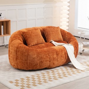 MOONMISS Giant Bean Bag Chair Couch, 57''W Oversized Bean Bag Sofa with Foam Filler, Lazy Loveseat Chair with 2 Pillows for Living Room - 1 of 4