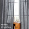 Faux Linen Texture Light Filtering Back Tab Curtains, Semi Sheer Farmhouse Window Curtains (2 Panels) - 4 of 4